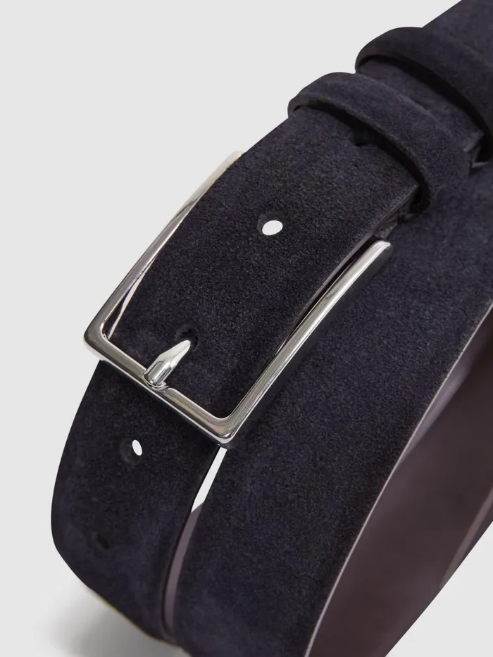 Men Reiss Belts Dante Suede Belt Navy