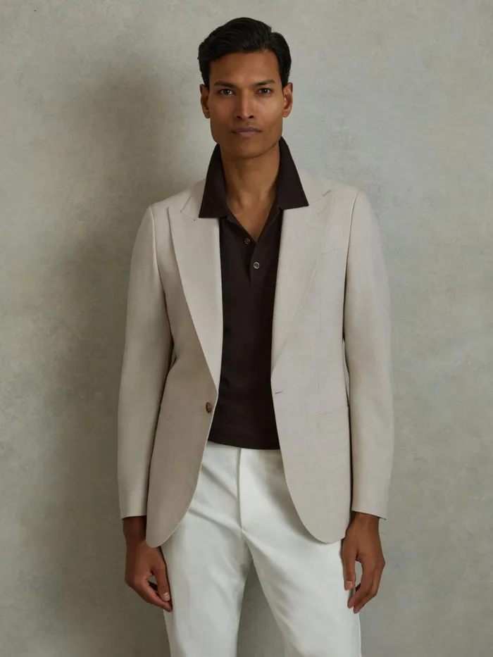 Men Reiss Blazers Belmont Sb Slim Fit Single Breasted Blazer Stone