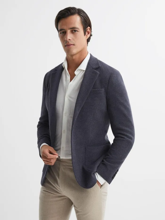 Men Reiss Blazers Freemans Modern Fit Wool Blend Single Breasted Blazer Airforce Blue Men Reiss Blazers Freemans Modern Fit Wool Blend Single Breasted Blazer Airforce Blue