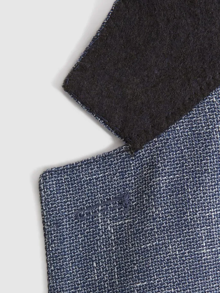 Men Reiss Blazers Ravenswood Slim Fit Single Breasted Wool Blend Blazer Indigo