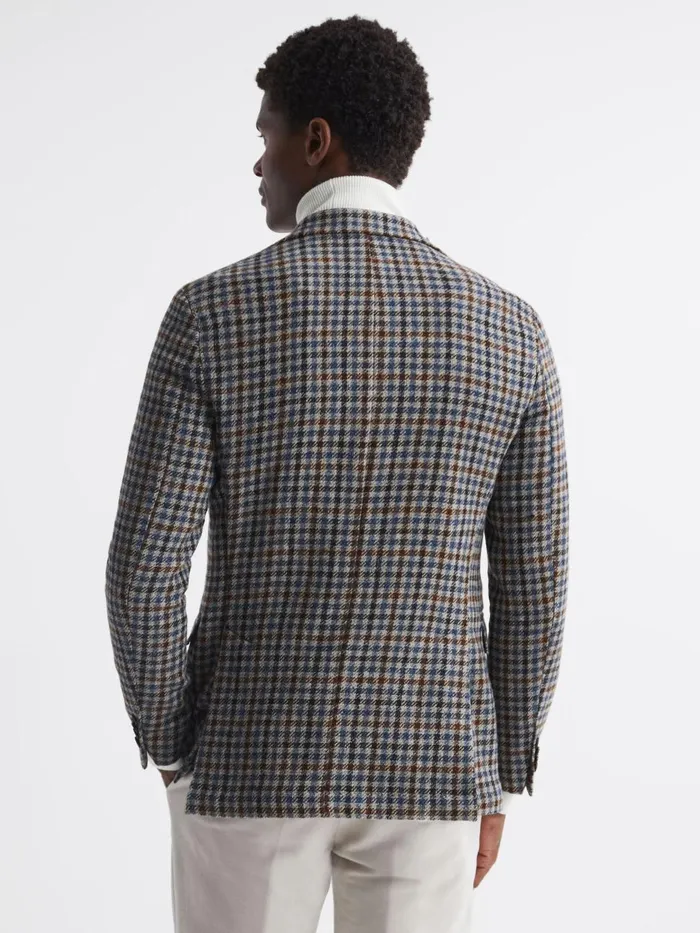 Men Reiss Brands Jacobson Wool Double Breasted Blazer Blue Moon