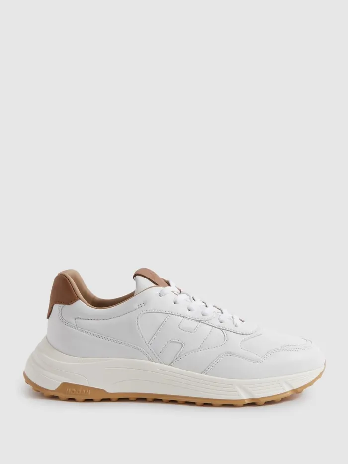 Men Reiss Brands Leather Chunky Trainers White