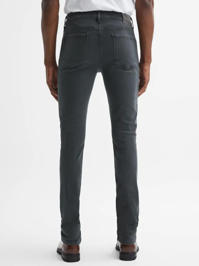 Men Reiss Jeans High Slim Fit Stretch Jeans Vintage Midnight Thistle