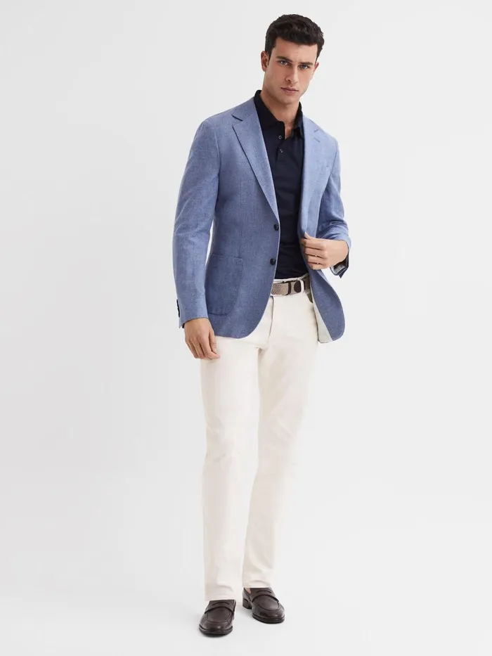 Men Reiss Jeans Santorini Tapered Slim Fit Jeans Ecru