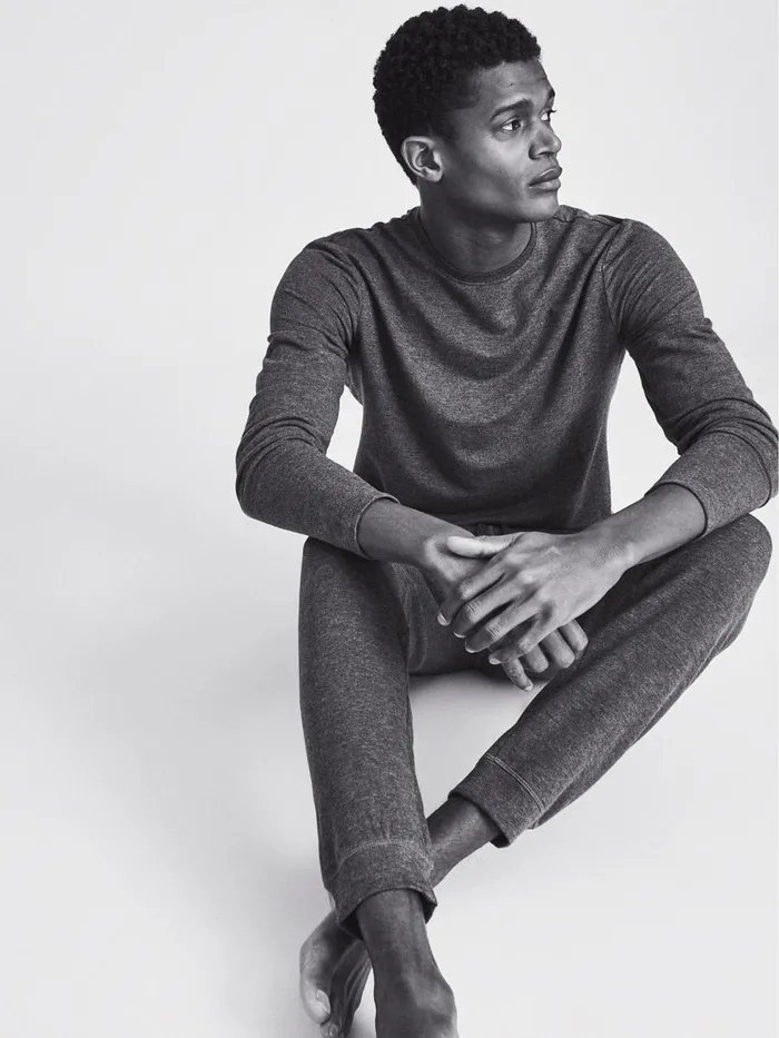 Men Reiss Knitwear Adam Melange Crew Neck Jumper Dark Grey
