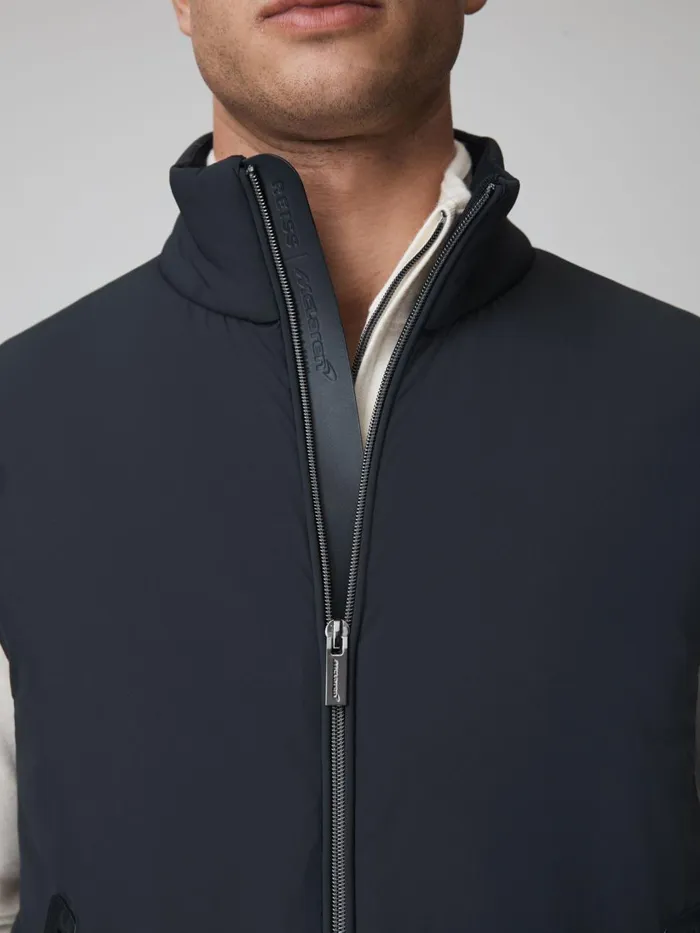 Men Reiss Knitwear F1 Hybrid Quilt And Knit Gilet Navy