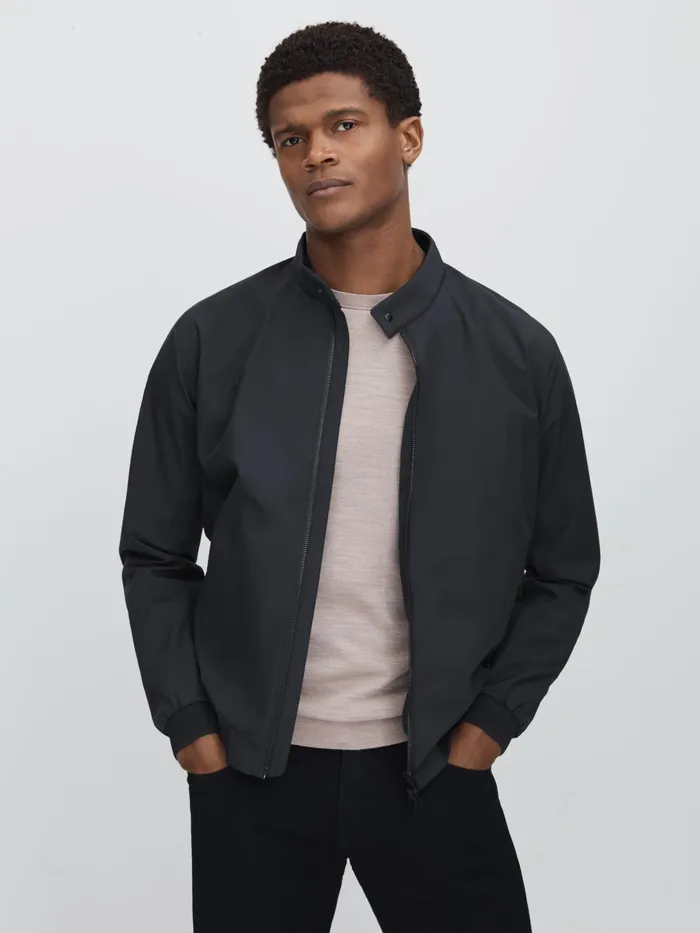 Men Reiss Outerwear and Coats Edition Waterproof HarringtonStyle Jacket Midnight Men Reiss Outerwear and Coats Edition Waterproof HarringtonStyle Jacket Midnight