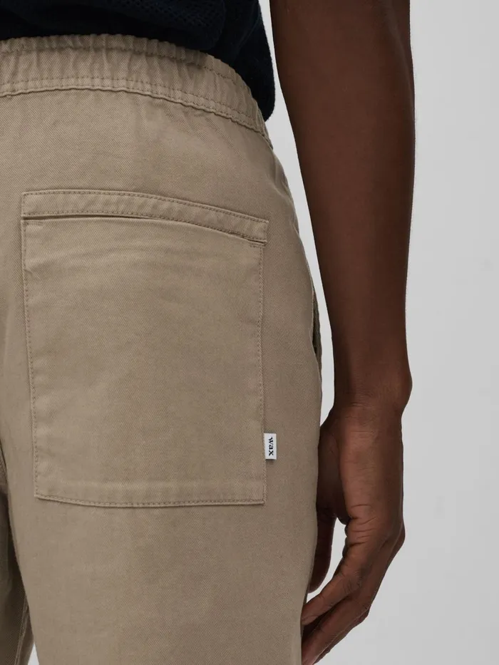 Men Reiss Pants London Cotton Drawstring Trousers Light Khaki