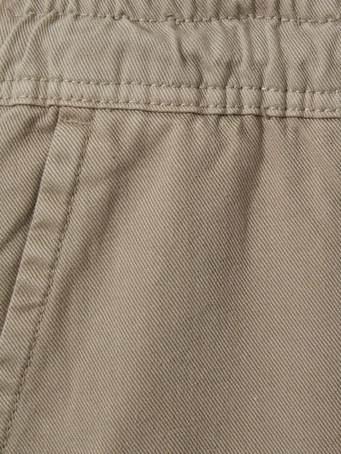 Men Reiss Pants London Cotton Drawstring Trousers Light Khaki