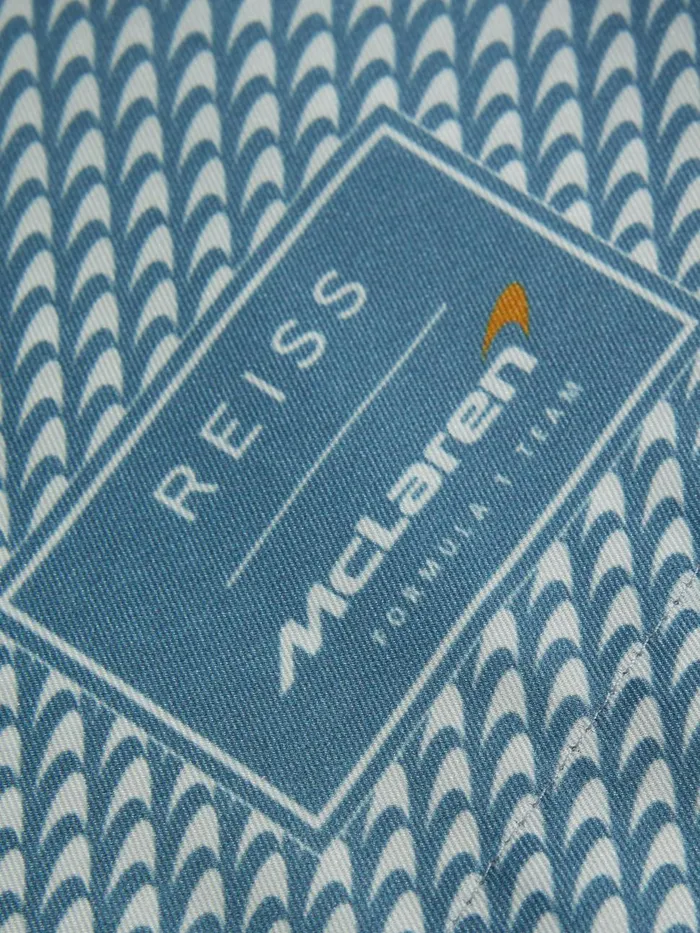 Men Reiss Shirts F1 Cuban Collar Shirt Airforce Blue