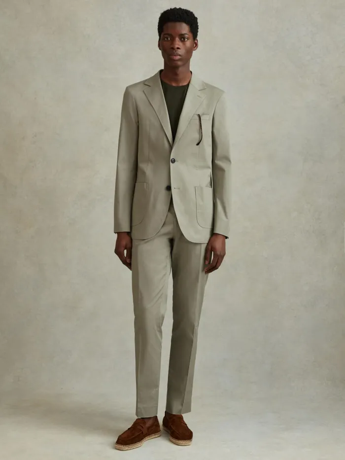 Men Reiss Suits and Tailoring Crawford Slim Fit Cotton Blend Adjuster Trousers Sage Men Reiss Suits and Tailoring Crawford Slim Fit Cotton Blend Adjuster Trousers Sage