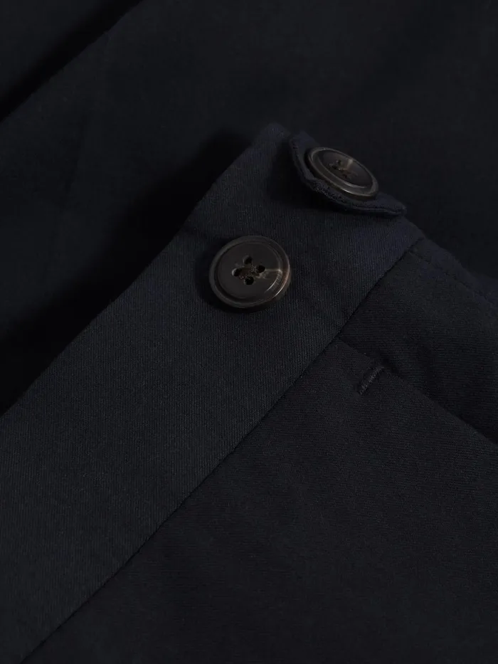 Men Reiss Suits and Tailoring Seare Cotton Blend Side Adjuster Trousers Navy