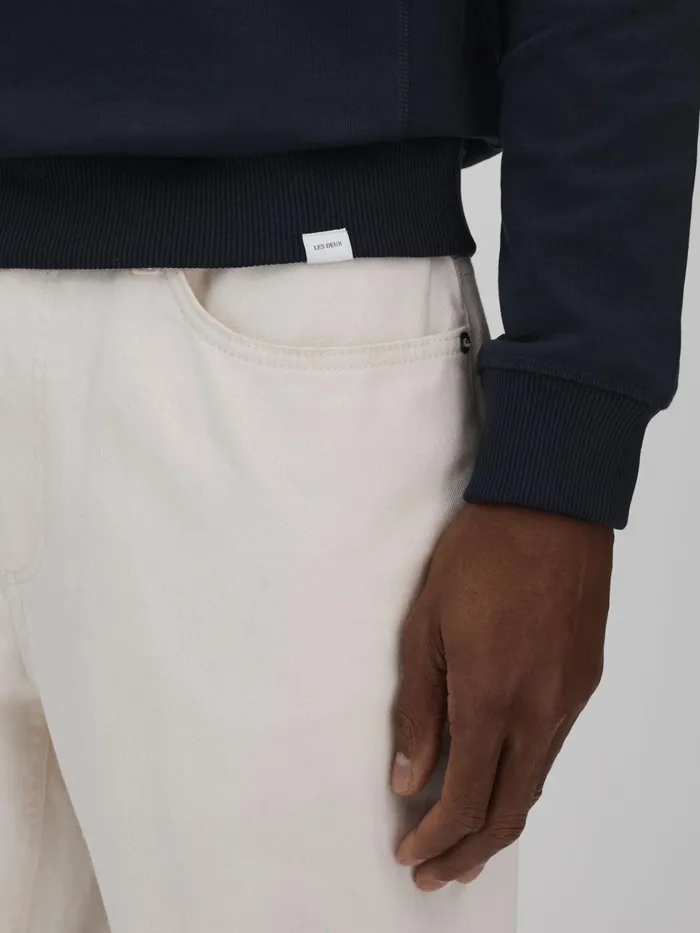 Men Reiss Sweats Hoodies and Joggers Deux Cotton Crew Neck Sweatshirt Navywhite