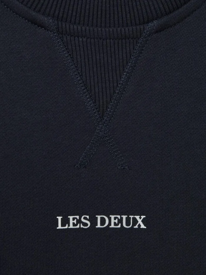 Men Reiss Sweats Hoodies and Joggers Deux Cotton Crew Neck Sweatshirt Navywhite