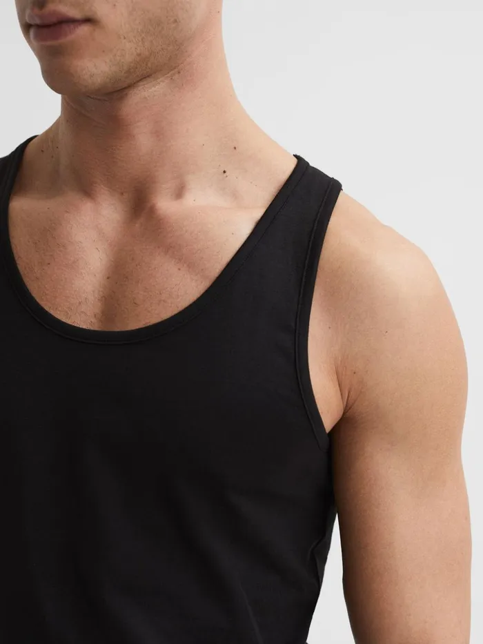 Men Reiss Sweats Hoodies and Joggers Vinnie Cotton Stretch Vest Black
