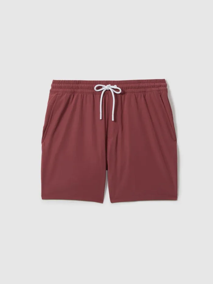 Men Reiss Swimwear Shore Plain Drawstring Waist Swim Shorts Old Rose