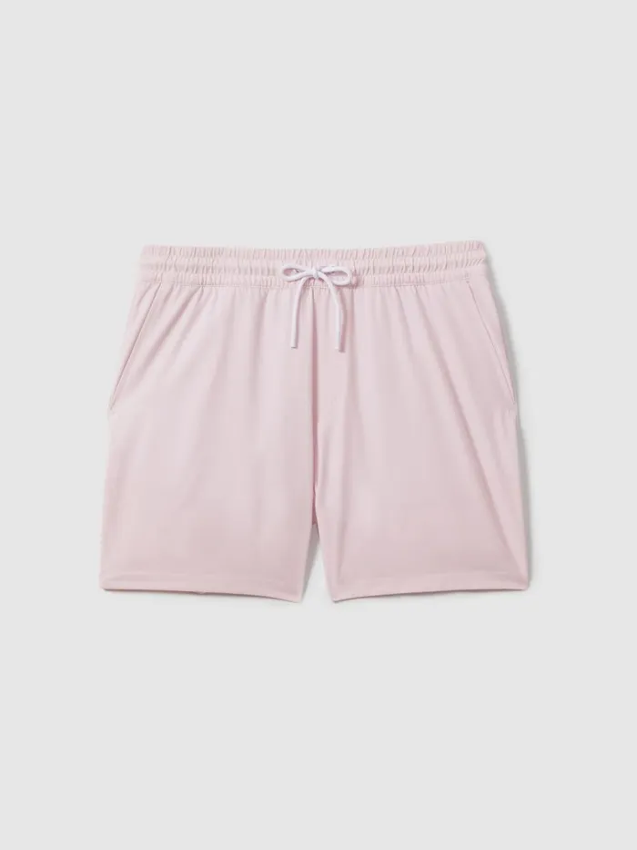 Men Reiss Swimwear Shore Plain Drawstring Waist Swim Shorts Pale Pink