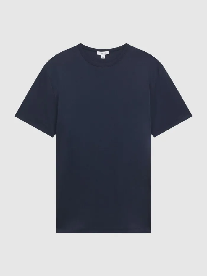 Men Reiss TShirts Day Mercerised Cotton Crew Neck TShirt Navy