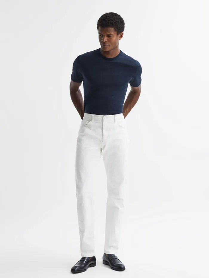 Men Reiss TShirts Day Mercerised Cotton Crew Neck TShirt Navy