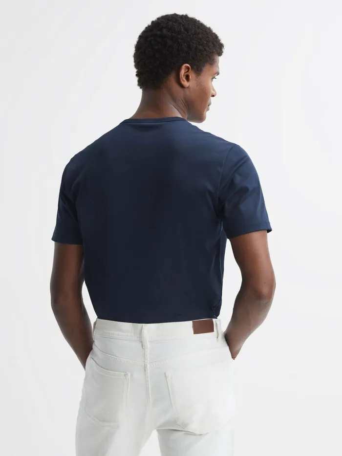 Men Reiss TShirts Day Mercerised Cotton Crew Neck TShirt Navy