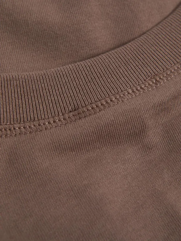 Men Reiss TShirts Tate Oversized Garment Dye TShirt Deep Taupe