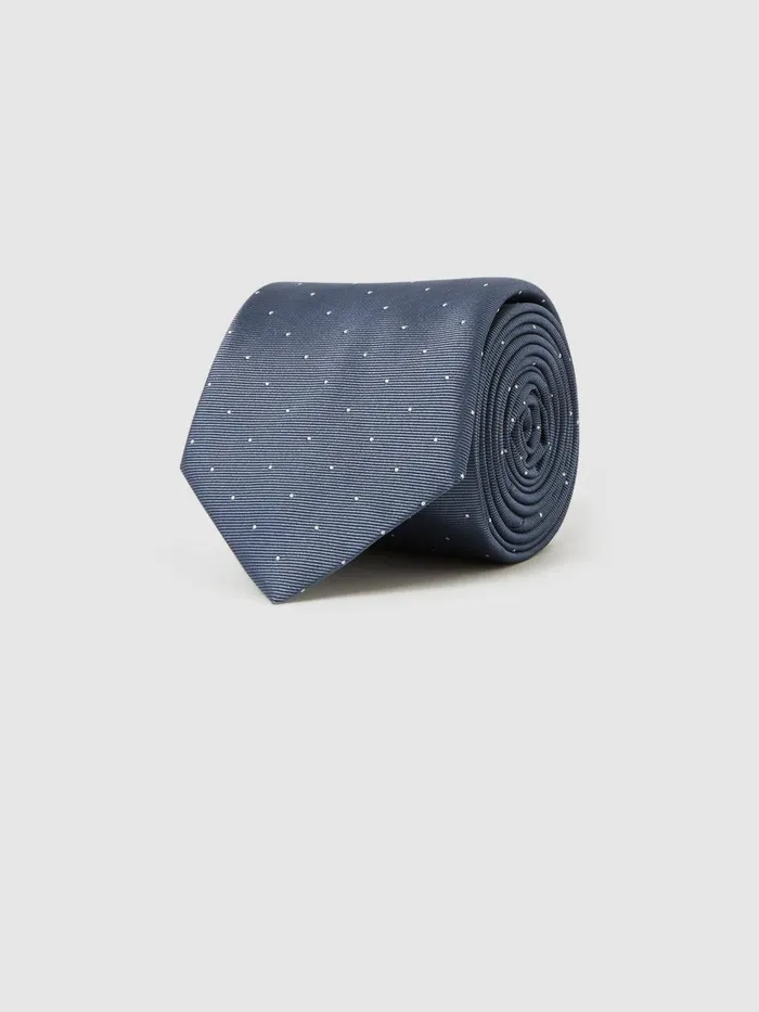 Men Reiss Ties and Pocket Squares Liam Silk Polka Dot Tie Airforce Blue
