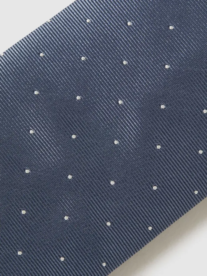 Men Reiss Ties and Pocket Squares Liam Silk Polka Dot Tie Airforce Blue