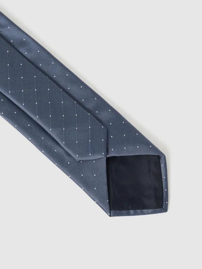 Men Reiss Ties and Pocket Squares Liam Silk Polka Dot Tie Airforce Blue