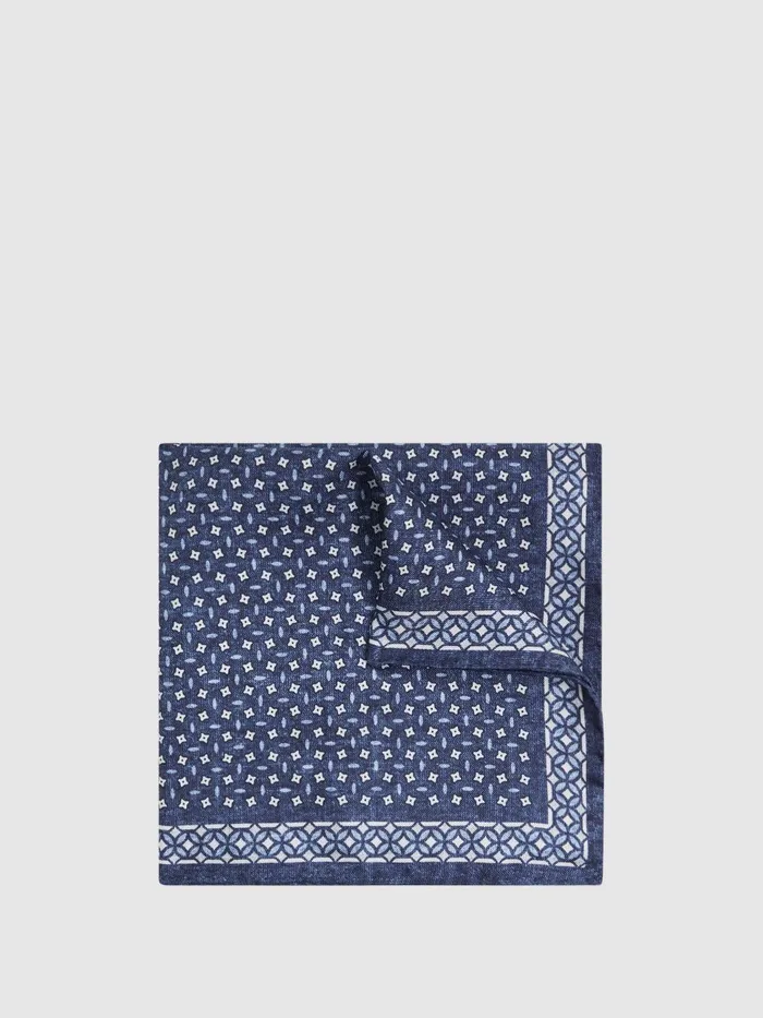 Men Reiss Ties and Pocket Squares Nicolo Silk Floral Print Pocket Square Indigo Men Reiss Ties and Pocket Squares Nicolo Silk Floral Print Pocket Square Indigo