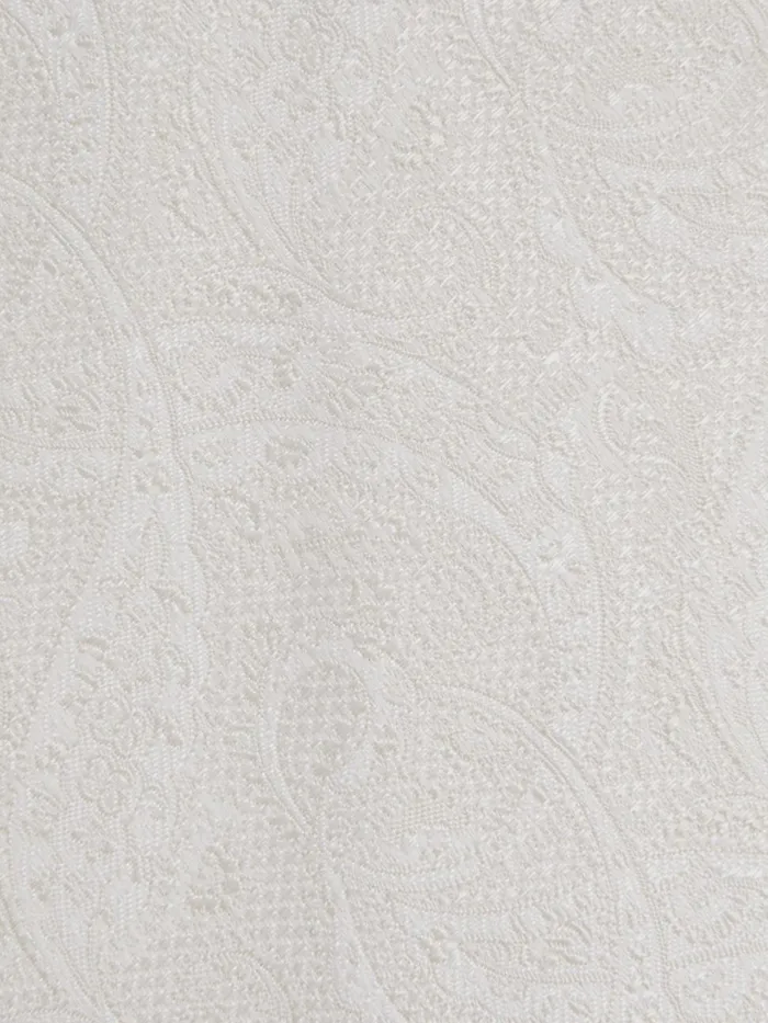 Men Reiss Ties and Pocket Squares Sistine Silk Blend Jacquard Paisley Print Tie Ivory