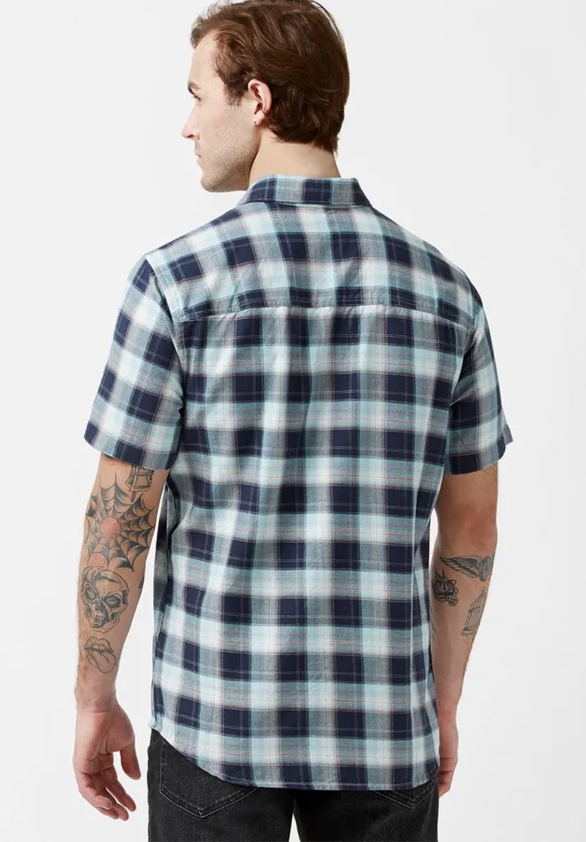 Men Sakof Sky Blue ShortSleeve Mens Shirt Sky Blue Buffalo David Bitton Shirts