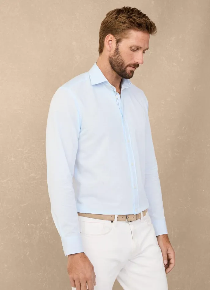 Men Shirts Faonnable Regular Fit Bengal Striped Shirt Horizon Blue