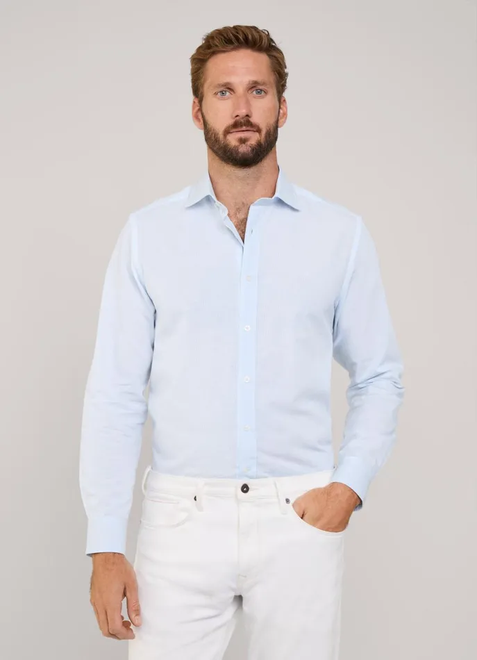 Men Shirts Faonnable Regular Fit Bengal Striped Shirt Horizon Blue