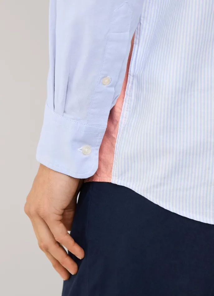 Men Shirts Faonnable Regular Fit Colour Block Oxford Shirt Horizon Blue