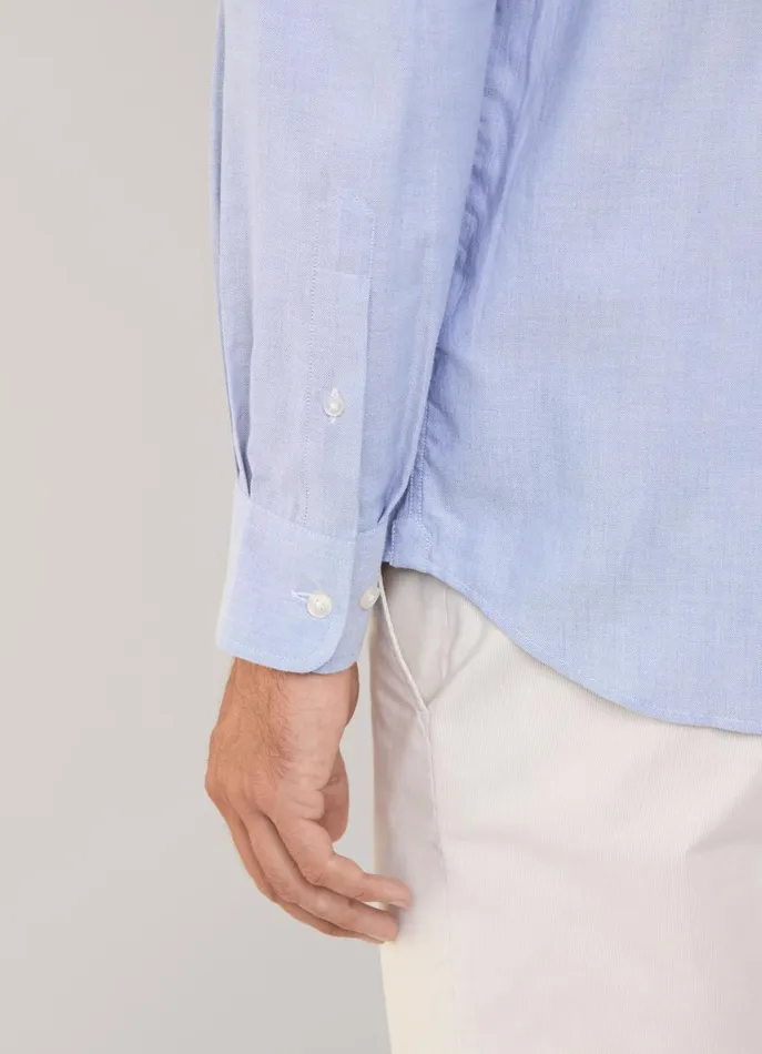 Men Shirts Faonnable Regular Fit Oxford Shirt Blue