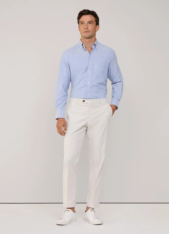 Men Shirts Faonnable Regular Fit Oxford Shirt Blue