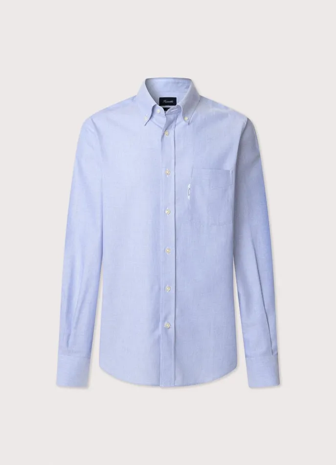 Men Shirts Faonnable Regular Fit Oxford Shirt Blue