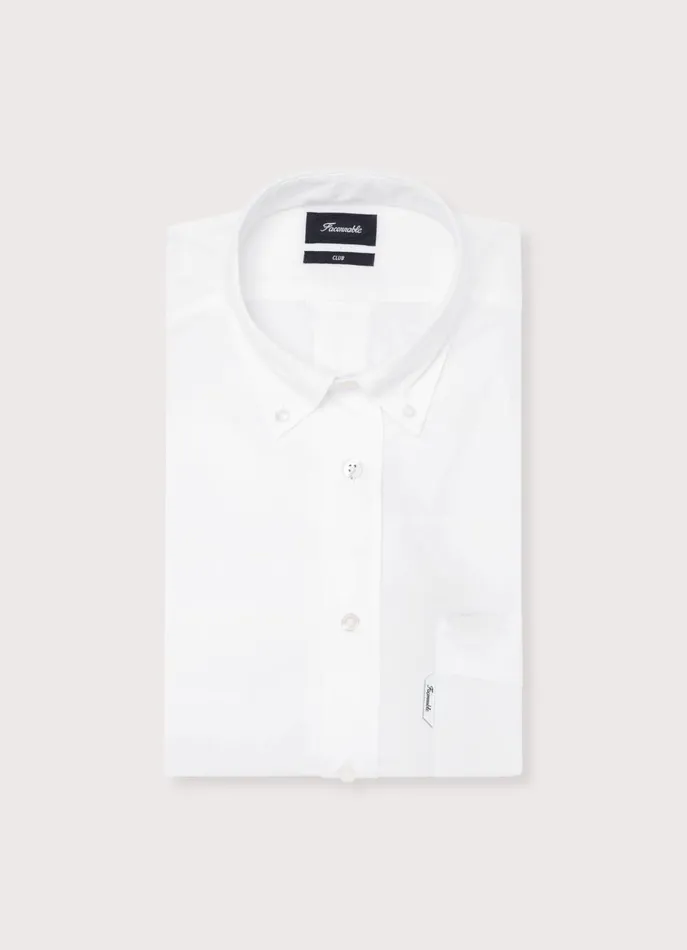 Men Shirts Faonnable Regular Fit Poplin Shirt White