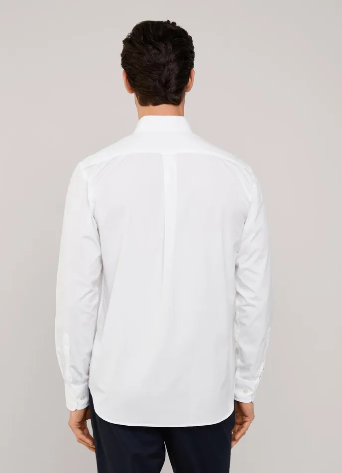 Men Shirts Faonnable Regular Fit Poplin Shirt White