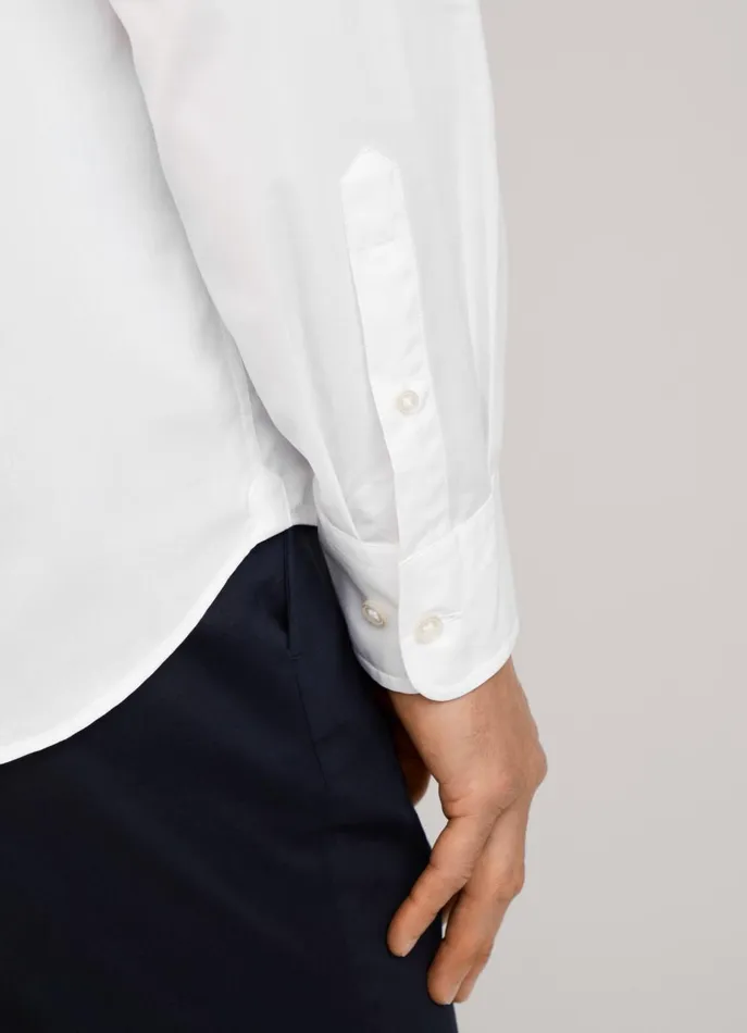Men Shirts Faonnable Regular Fit Poplin Shirt White