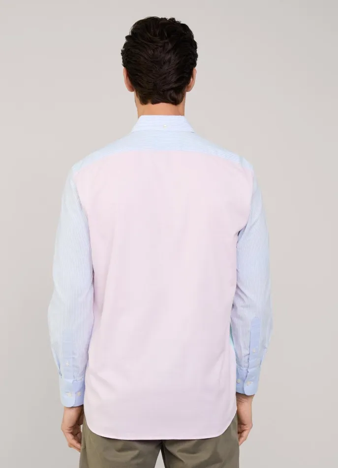 Men Shirts Faonnable Regular Fit Striped Oxford Shirt Dusk Purple