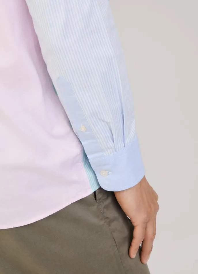 Men Shirts Faonnable Regular Fit Striped Oxford Shirt Dusk Purple