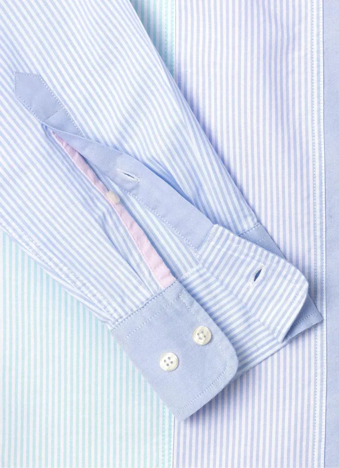 Men Shirts Faonnable Regular Fit Striped Oxford Shirt Dusk Purple