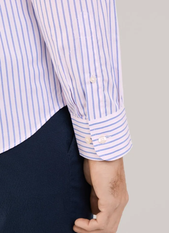 Men Shirts Faonnable Regular Fit Striped Poplin Shirt Dusk Purple