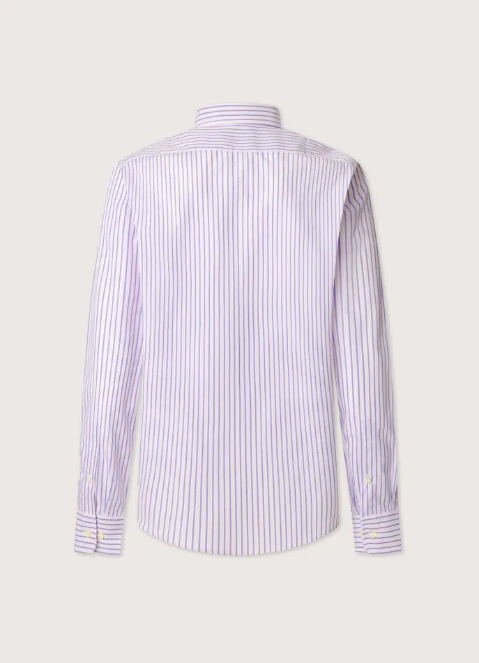 Men Shirts Faonnable Regular Fit Striped Poplin Shirt Dusk Purple