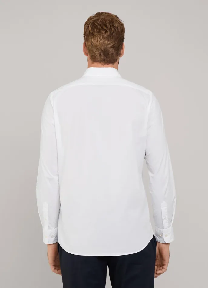 Men Shirts Faonnable Slim Fit Stretch Poplin Shirt White