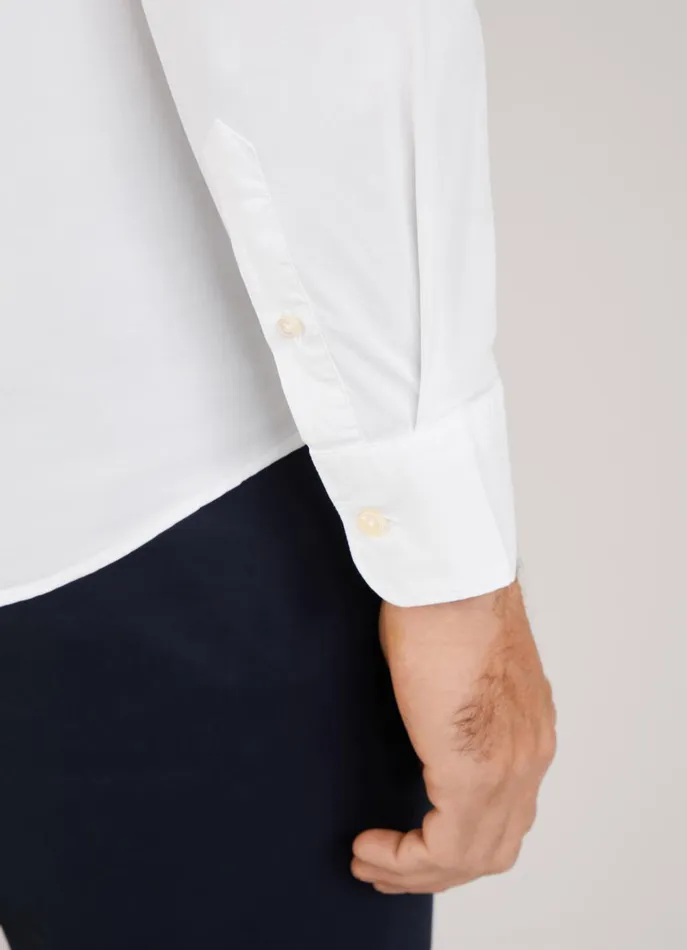 Men Shirts Faonnable Slim Fit Stretch Poplin Shirt White