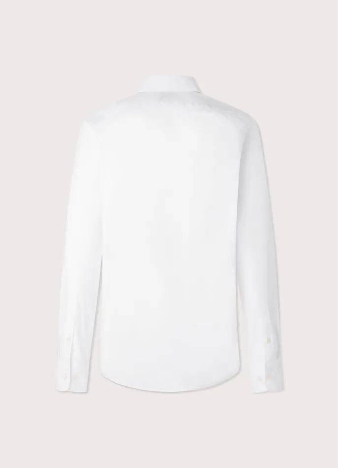 Men Shirts Faonnable Slim Fit Stretch Poplin Shirt White