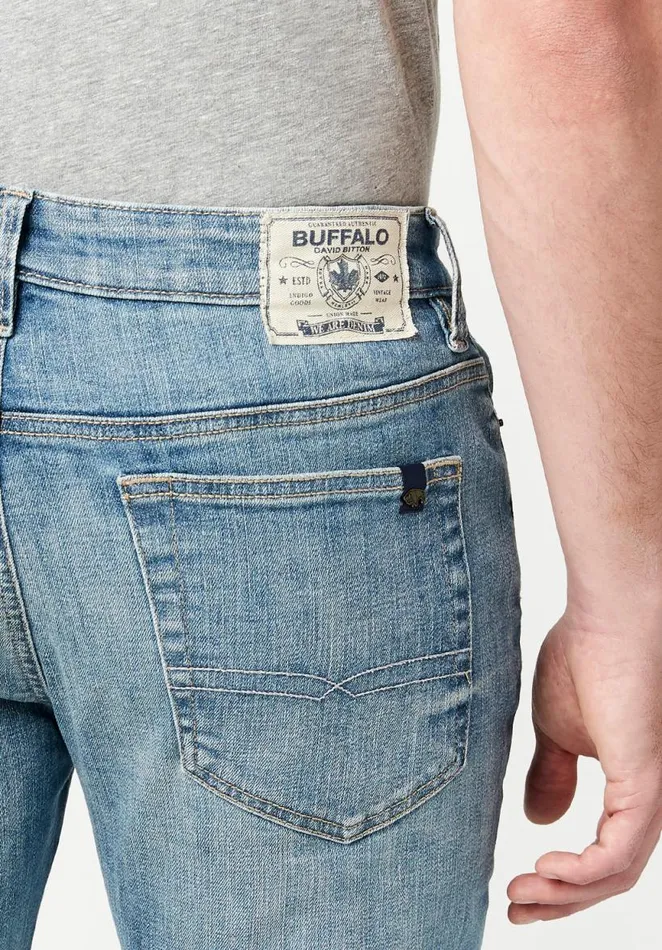 Men Slim Ash Softly Sanded Hemp Jeans Indigo Buffalo David Bitton Slim Ash