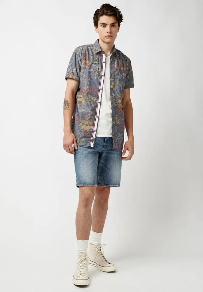 Men Sunil Chambray Buttoned Shirt Mirage Buffalo David Bitton Shirts